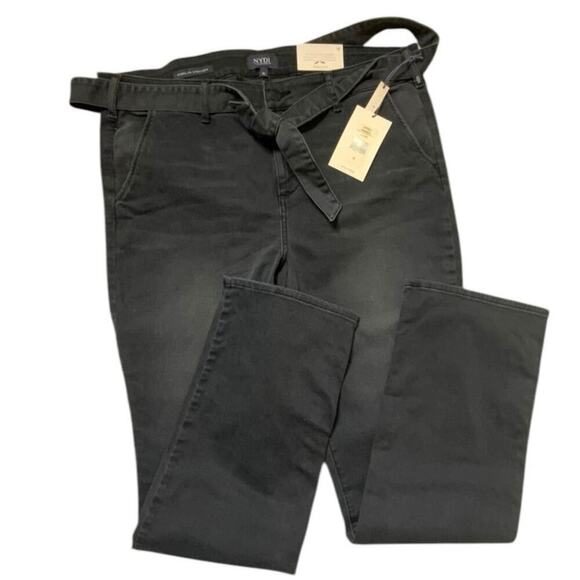 NYDJ Marilyn Straight Denim Jeans Womens 16 Belted High Rise Faded Casual NWT - Picture 5 of 12